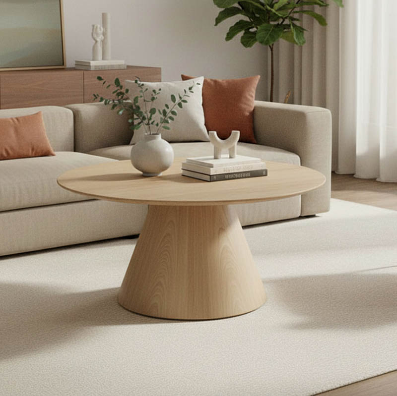product_pako_029-000363 Τραπέζι σαλονιού Donda mdf-μέταλλο σε sonoma απόχρωση Φ80x40εκ - Image 1