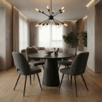 Tραπέζι Donda mdf μαύρο Φ100x76εκ - Image 2