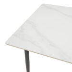 Τραπέζι Gustas λευκό μαρμάρου sintered stone-μαύρο μέταλλο 80x80x76εκ - Image 5