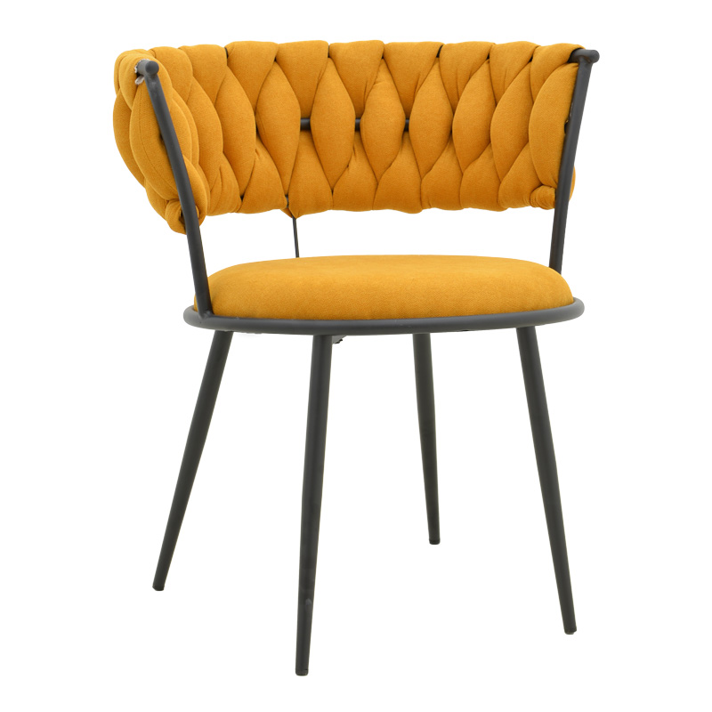 product_pako_029-000378 Πολυθρόνα Alkia I ύφασμα σε κίτρινη απόχρωση- πόδι μαύρο μέταλλο 57x58.5x72εκ (Σετ 2 τεμαχίων) - Image 1