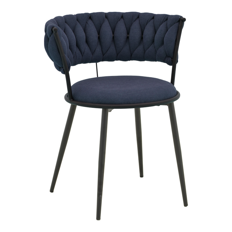 product_pako_029-000380 Πολυθρόνα Alkia I ύφασμα σε απόχρωση μπλε σκούρο- πόδι μαύρο μέταλλο 57x58.5x72εκ (Σετ 2 τεμαχίων) - Image 1