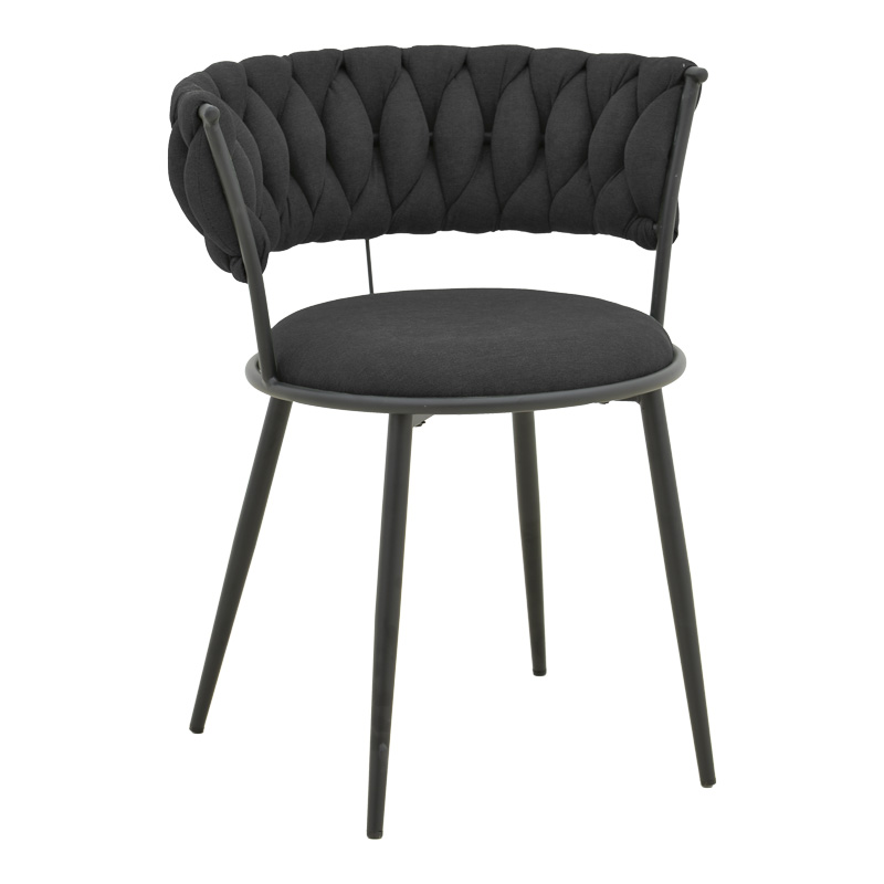 product_pako_029-000381 Πολυθρόνα Alkia I ύφασμα σε μαύρη απόχρωση- πόδι μαύρο μέταλλο 57x58.5x72εκ (Σετ 2 τεμαχίων) - Image 1