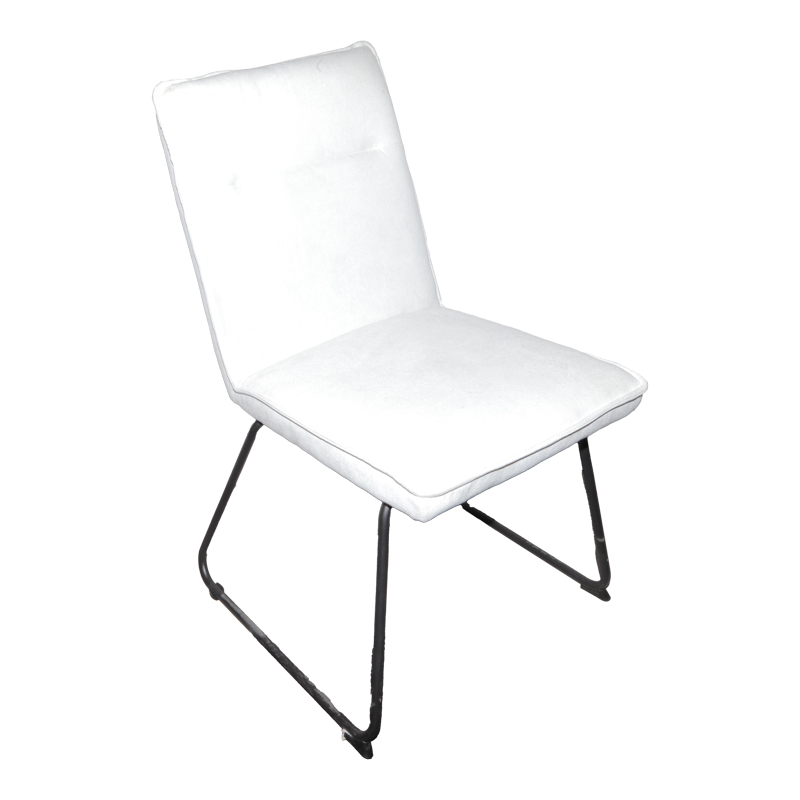 product_pako_029-000389 Καρέκλα Essential ύφασμα λευκό-πόδι μάυρο μεταλλικό 54x59x89εκ (Σετ 4 τεμαχίων) - Image 1