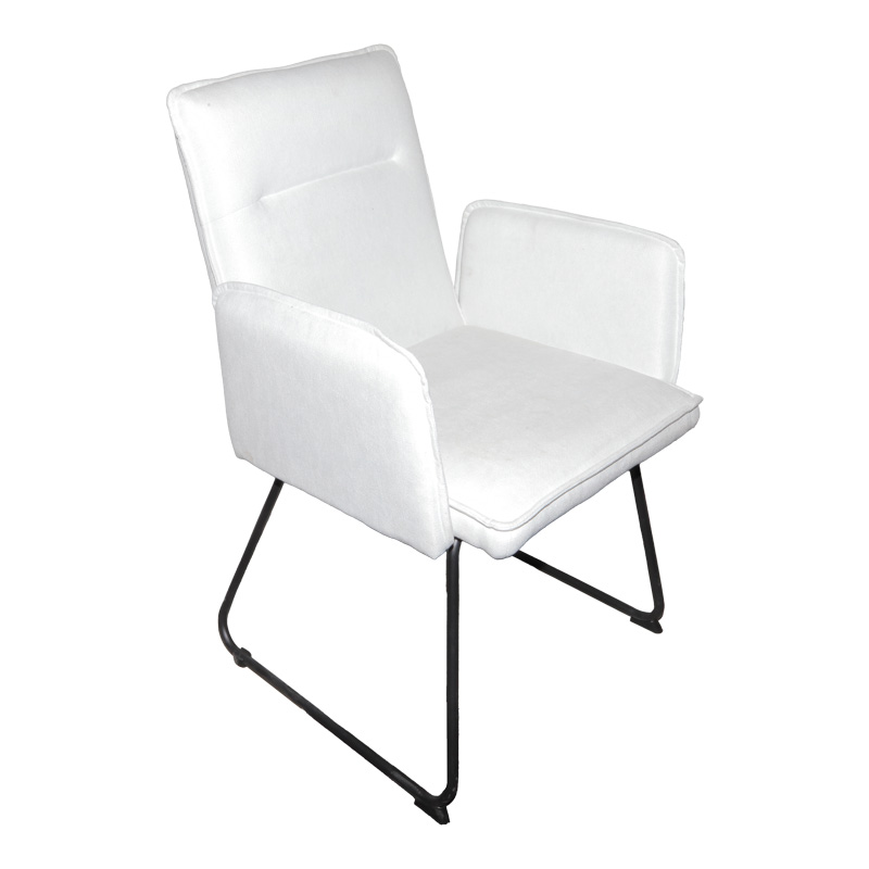 product_pako_029-000397 Πολυθρόνα Essential ύφασμα λευκό-πόδι μαύρο μεταλλικό 55.5x59x89εκ (Σετ 4 τεμαχίων) - Image 1