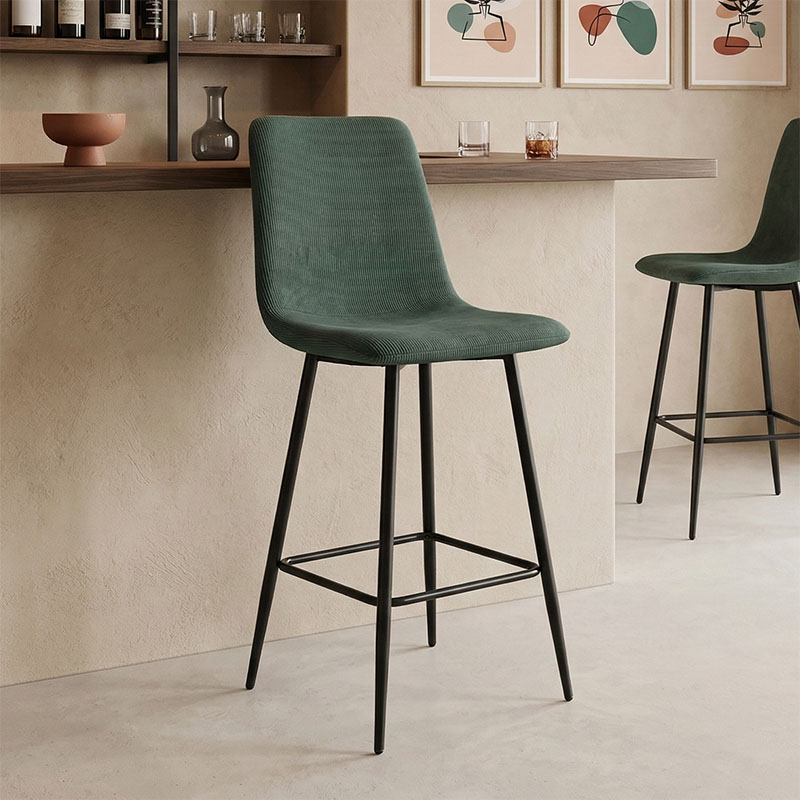 product_pako_029-000413 Σκαμπό μπαρ Grato ύφασμα κυπαρισσί-πόδι μαύρο μεταλλικό 43.5x55x114εκ (Σετ 4 τεμαχίων) - Image 1