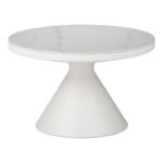 Βοηθητικά τραπέζια Coozlin Inart sintered stone σε απόχρωση λευκό μαρμάρου με λευκό μέταλλο - Image 5