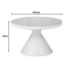 Βοηθητικά τραπέζια Coozlin Inart sintered stone σε απόχρωση λευκό μαρμάρου με λευκό μέταλλο - Image 8