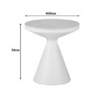 Βοηθητικά τραπέζια Coozlin Inart sintered stone σε απόχρωση λευκό μαρμάρου με λευκό μέταλλο - Image 9
