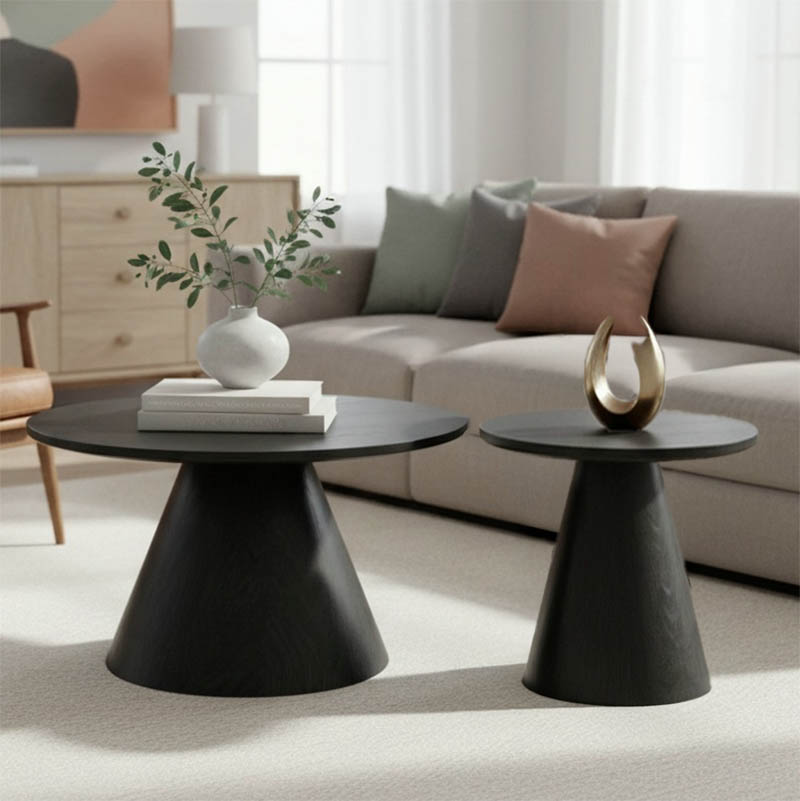 product_pako_029-000420 Tραπέζια σαλονιού Donda mdf-μέταλλο σετ 2τεμ. μαύρο - Image 1