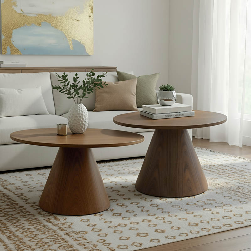 product_pako_029-000423 Tραπέζια σαλονιού Donda mdf μέταλλο σετ 2τεμ. καρυδί - Image 1