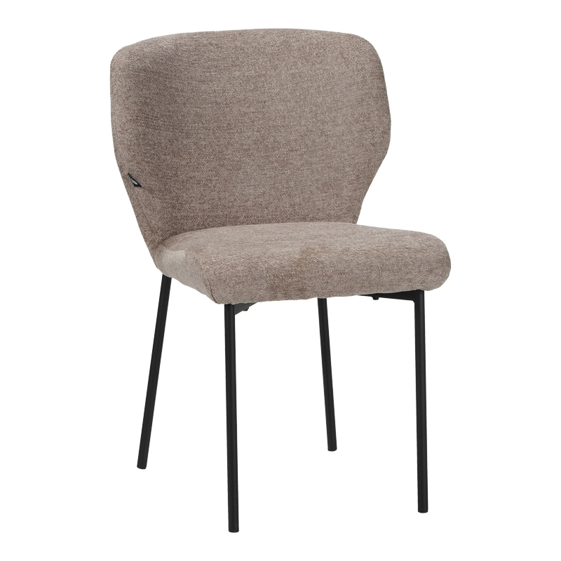 product_pako_029-000434 Καρέκλα Mavier γκρι μπεζ ύφασμα με πόδια μαύρο μεταλλικό 48x61.5x82εκ (Σετ 2 τεμαχίων) - Image 1