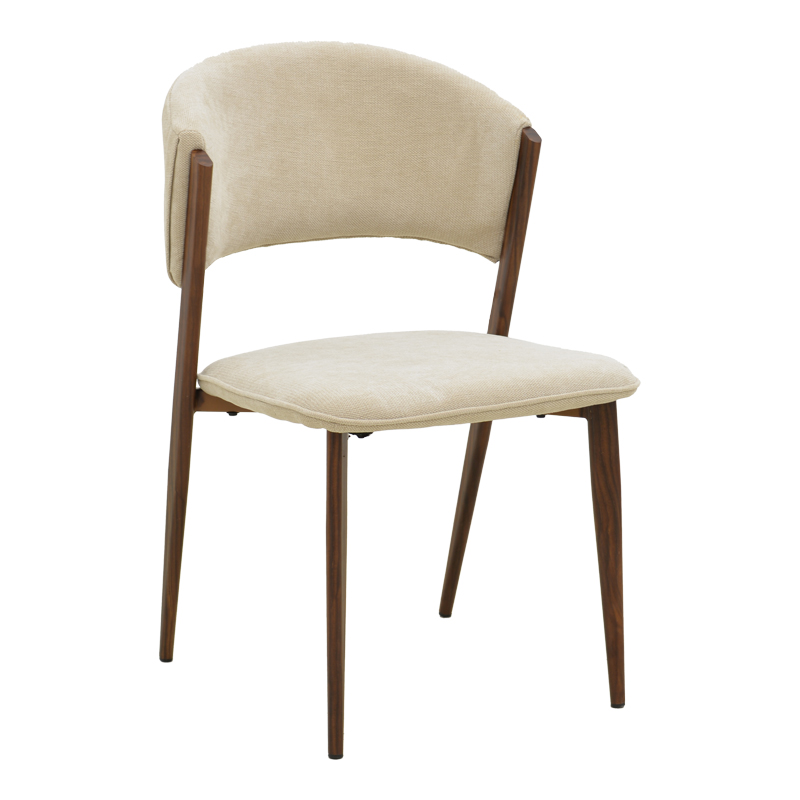 product_pako_029-000437 Καρέκλα Dolez μπεζ ύφασμα-πόδι καρυδί μέταλλο 49x58.5x82εκ (Σετ 4 τεμαχίων) - Image 1