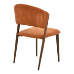 Καρέκλα Dolez terracotta ύφασμα-πόδι καρυδί μέταλλο 49x58.5x82εκ (Σετ 4 τεμαχίων) - Image 2