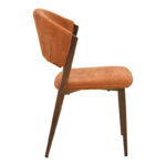 Καρέκλα Dolez terracotta ύφασμα-πόδι καρυδί μέταλλο 49x58.5x82εκ (Σετ 4 τεμαχίων) - Image 3