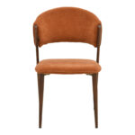 Καρέκλα Dolez terracotta ύφασμα-πόδι καρυδί μέταλλο 49x58.5x82εκ (Σετ 4 τεμαχίων) - Image 4