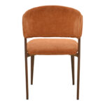Καρέκλα Dolez terracotta ύφασμα-πόδι καρυδί μέταλλο 49x58.5x82εκ (Σετ 4 τεμαχίων) - Image 5