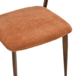 Καρέκλα Dolez terracotta ύφασμα-πόδι καρυδί μέταλλο 49x58.5x82εκ (Σετ 4 τεμαχίων) - Image 7