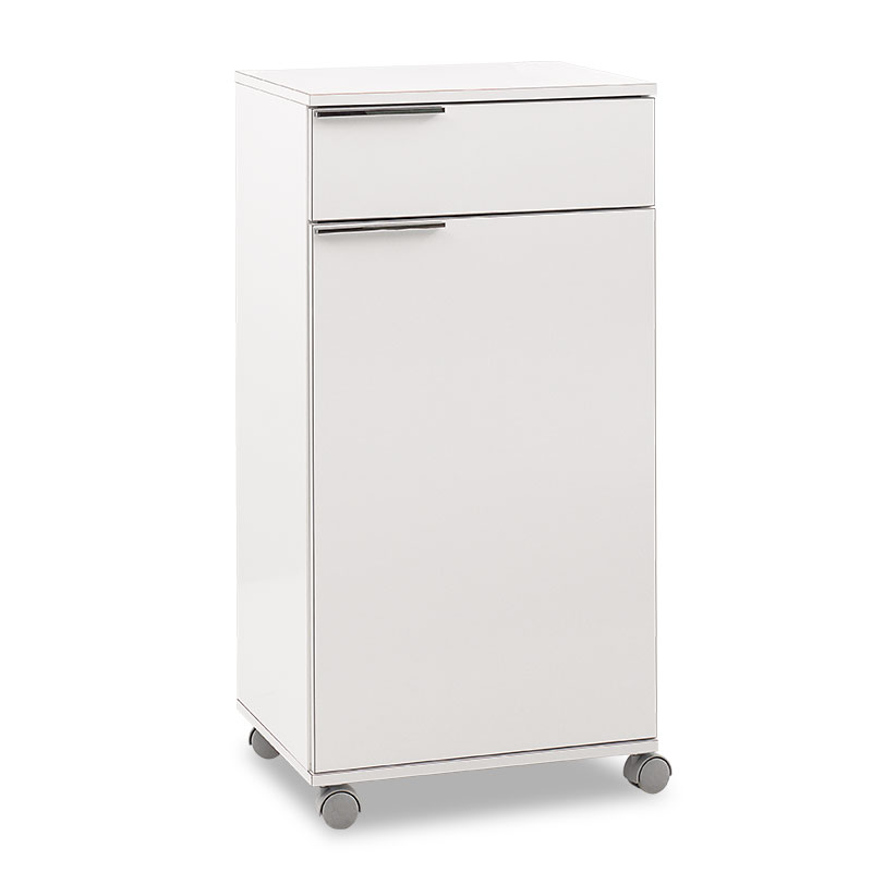 product_pako_039-000136 Ντουλάπι Chad τροχήλατο με συρτάρι λευκό gloss 50x40x100εκ - Image 1