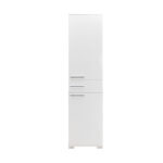 Ντουλάπα Chad με συρτάρια λευκό gloss 45x40x188εκ - Image 4