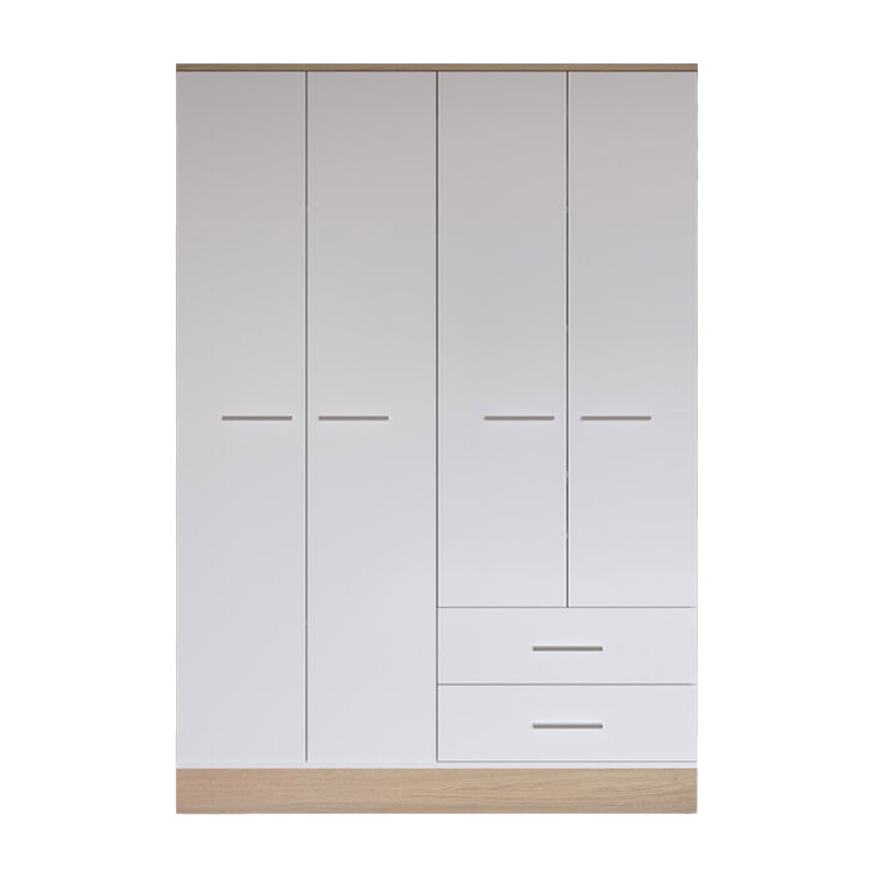 product_pako_039-000198 Ντουλάπα ρούχων Harmony τετράφυλλη σε oak-λευκή απόχρωση 137x52x198εκ - Image 1