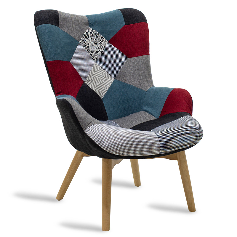 product_pako_046-000001 Πολυθρόνα Kido υφασμάτινη χρώμα patchwork - Image 1