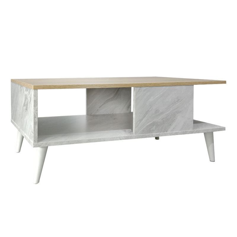 product_pako_049-000066 Τραπέζι σαλονιού Moses χρώμα sonoma-λευκό μαρμάρου 90x54x37.5εκ - Image 1