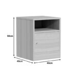 Κομοδίνο Foly με ένα ντουλάπι γκρι oak 40x40x50εκ - Image 5