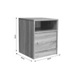 Κομοδίνο Foly με ένα ντουλάπι καρυδί 40x40x50εκ - Image 5