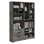 Βιβλιοθήκη Lucinda γκρι oak 120x29.8x180.5εκ - Image 2