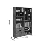 Βιβλιοθήκη Lucinda γκρι oak 120x29.8x180.5εκ - Image 3