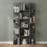 Βιβλιοθήκη Charles μελαμίνης γκρι oak 90x31x182.5εκ