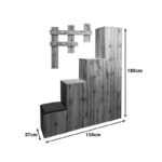 Έπιπλο εισόδου Nenich σε oak απόχρωση 150x37x180εκ - Image 6