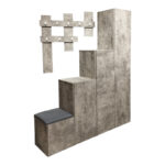 Έπιπλο εισόδου Nenich σε γκρι oak απόχρωση 150x37x180εκ - Image 2