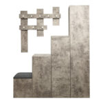 Έπιπλο εισόδου Nenich σε γκρι oak απόχρωση 150x37x180εκ - Image 3