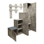 Έπιπλο εισόδου Nenich σε γκρι oak απόχρωση 150x37x180εκ - Image 4