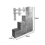 Έπιπλο εισόδου Nenich σε γκρι oak απόχρωση 150x37x180εκ - Image 6