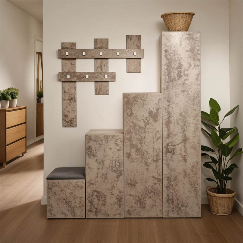 product_pako_049-000106 Έπιπλο εισόδου Nenich σε γκρι oak απόχρωση 150x37x180εκ - Image 1