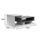 Τραπέζι σαλονιού Nuvele σε λευκή-sonoma απόχρωση 90x50x35εκ - Image 6