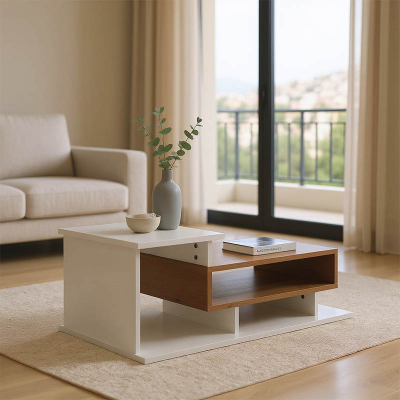 product_pako_049-000107 Τραπέζι σαλονιού Nuvele σε λευκή-sonoma απόχρωση 90x50x35εκ - Image 1