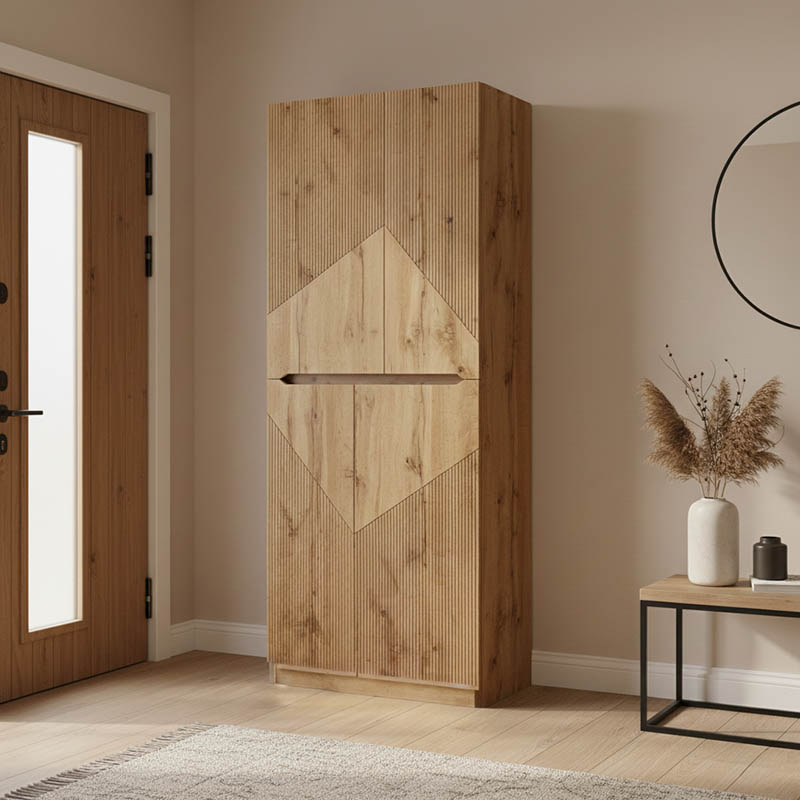 product_pako_049-000113 Παπουτσοθήκη-ντουλάπι Kebell σε oak απόχρωση 71x41.5x180.4εκ - Image 1