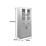 Βιτρίνα-ντουλάπα Nisso σε λευκή απόχρωση 80x40x183.5εκ - Image 6