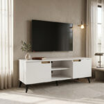 Έπιπλο τηλεόρασης Kemvio sonoma-λευκό 120x38x44εκ