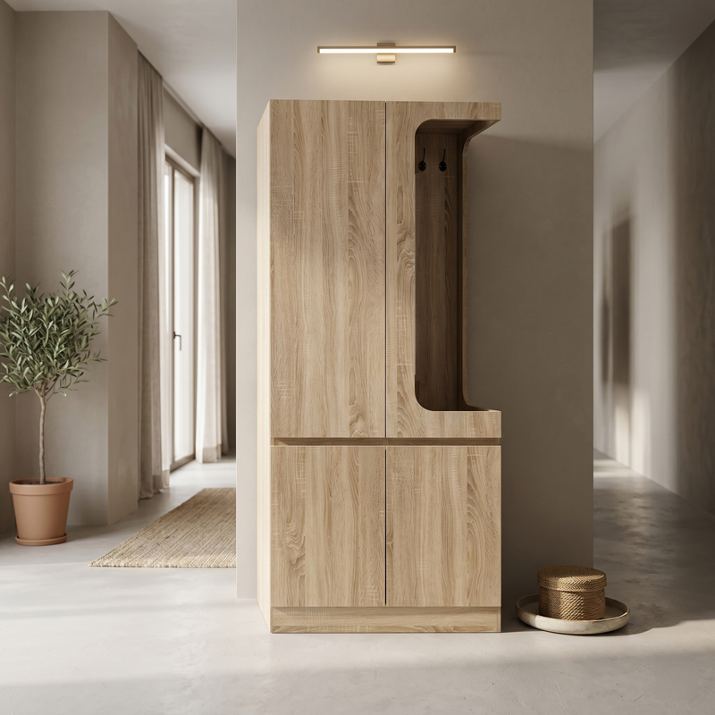 product_pako_049-000126 Έπιπλο εισόδου Feby sonoma 80x50.5x190εκ - Image 1
