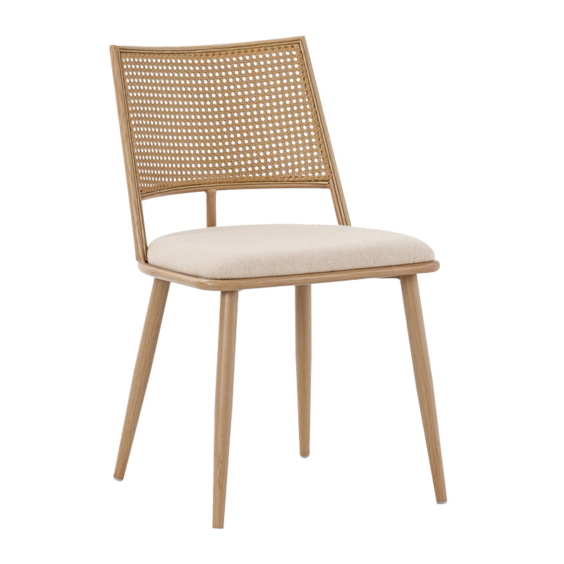 product_pako_058-000064 Καρέκλα Giulia φυσικό pe rattan-μπεζ ύφασμα-φυσικό μέταλλο 49x52x80εκ (Σετ 4 τεμαχίων) - Image 1