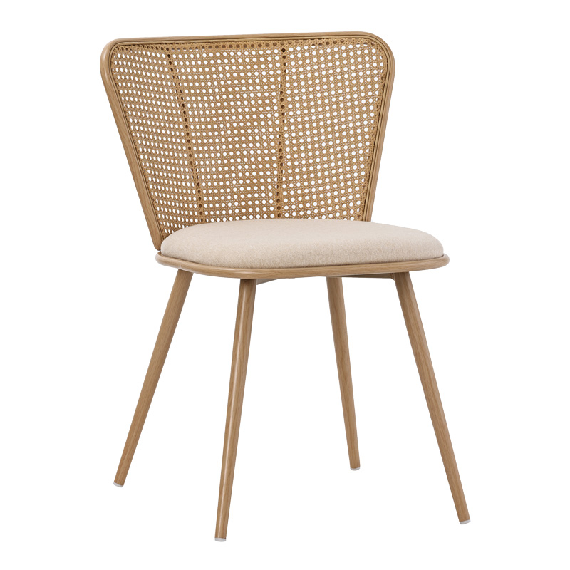 product_pako_058-000067 Καρέκλα Daniele φυσικό pe rattan-μπεζ ύφασμα-φυσικό μέταλλο 46.5x57.5x77.5εκ (Σετ 4 τεμαχίων) - Image 1