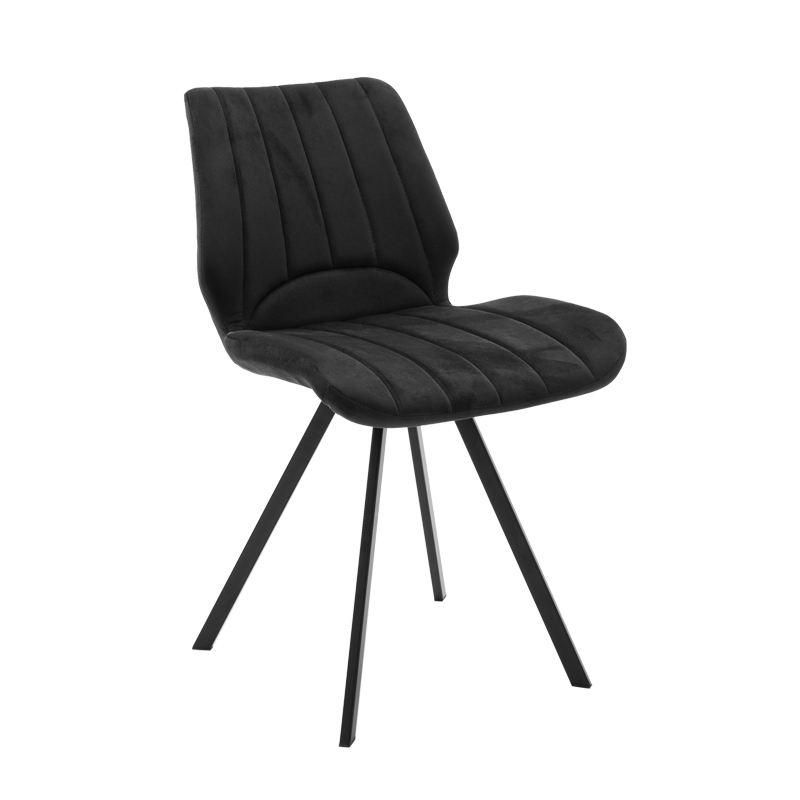 product_pako_058-000075 Καρέκλα Sabia βελούδο μαύρο-πόδι μαύρο μέταλλο 46x55x80εκ (Σετ 4 τεμαχίων) - Image 1