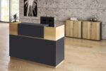 Γραφείο reception Lotus σε χρώμα φυσικό - ανθρακί 180x70x110εκ - Image 4