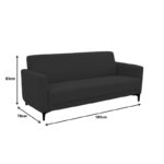 Καναπές τριθέσιος Sidica PU σε μαύρη απόχρωση 185x78x83εκ - Image 7