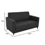 Καναπές διθέσιος Sidica I PU σε μαύρη απόχρωση 135x78x83εκ - Image 7