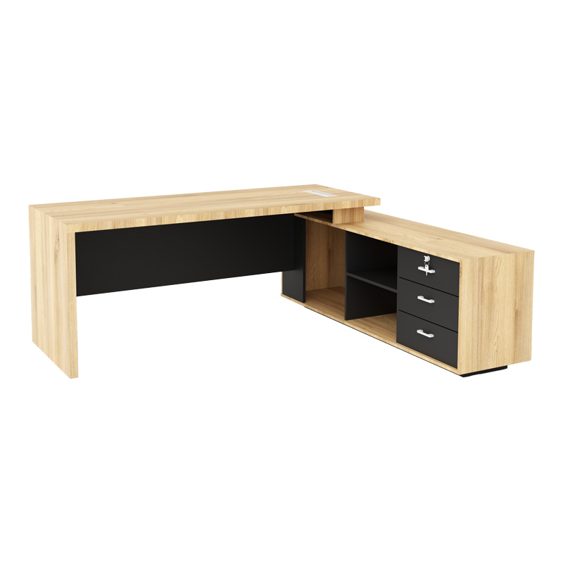 product_pako_069-000096 Γραφείο εργασίας αναστρέψιμο επαγγελματικό Lotus σε φυσική-ανθρακί απόχρωση 200x170x75εκ - Image 1